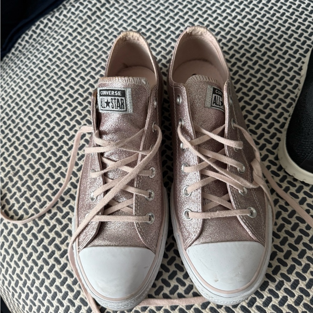 Converse Pink and White Canvas Sneakers